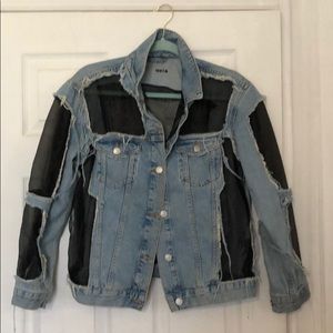 Top Shop Moto Jean Jacket w/ mesh